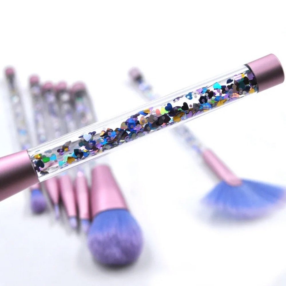 7pcs Crystal Makeup Brushes Kit + Case - Picture 10 of 11